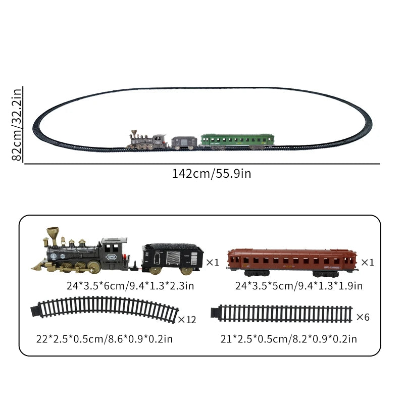 Classic Retro Electric Train Set with Tracks Teeny Pandas