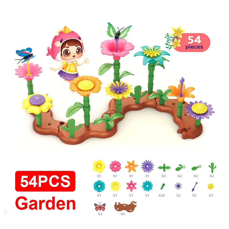 Garden Building Flower Toy Set – Spark Creativity & STEM Learning! Teeny Pandas