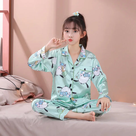 Soft Texture Classic Children Pajama Set – Comfortable Cartoon Sleepwear for Kids