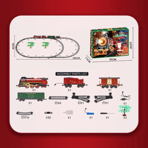 Christmas Series Remote Control Electric Steam Train Set with Lights