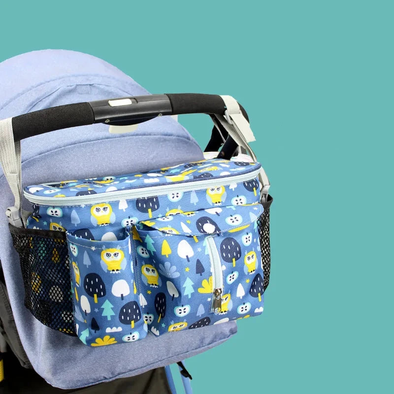 Colorful Universal Stroller Organizer - With Adjustable Straps! Teeny Pandas