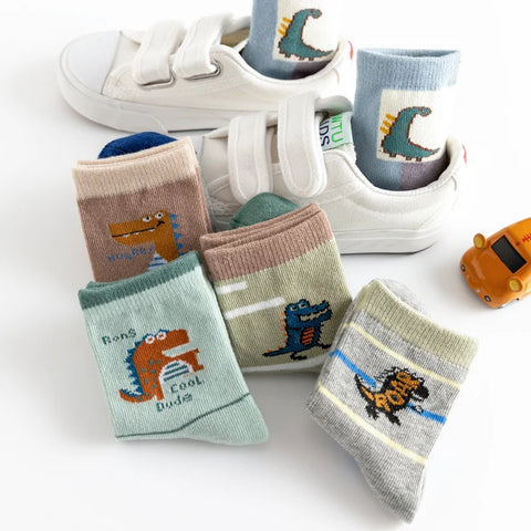 Boys Cartoon Cotton Socks - Mid Length Kids Socks