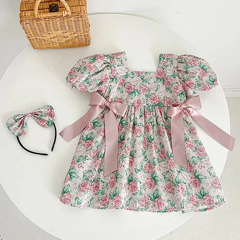 Baby Girl Princess Dress and Rompers – Short-Sleeved Cotton Fabric