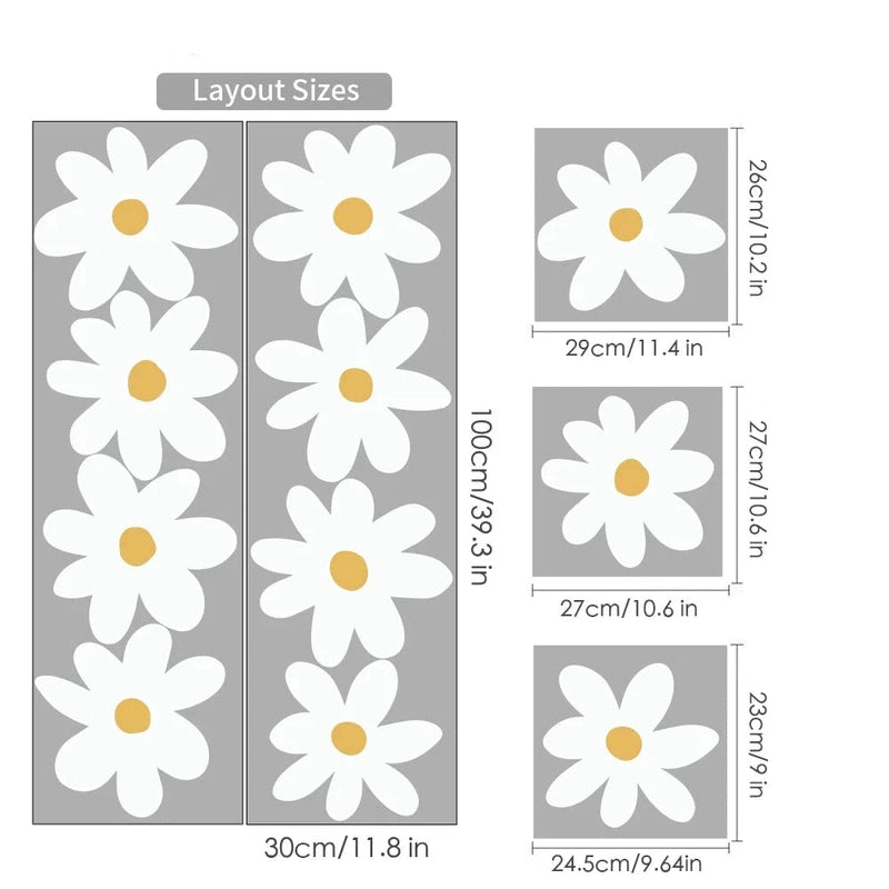 Daisy Flower Wall Decals – Elegant & Kid-Friendly Room Decor! Teeny Pandas