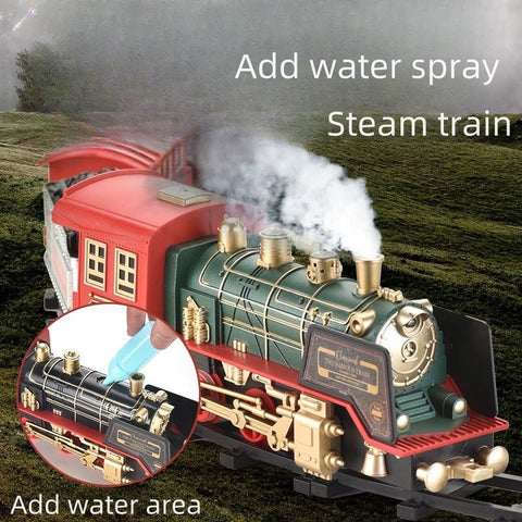 Kids Remote Control Steam Train Set – With Lights, Sound & Rechargeable Battery