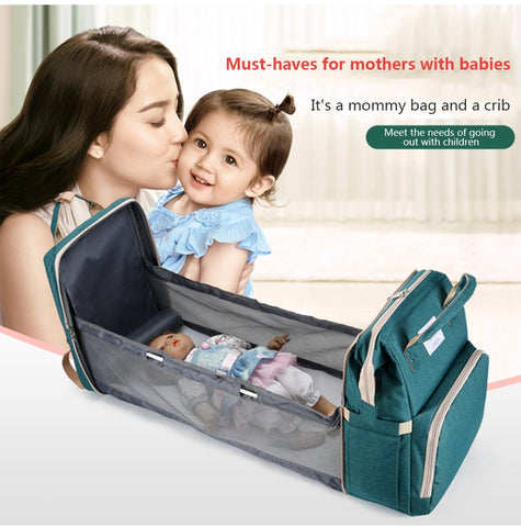 Foldable Multifunctional Portable Crib & Baby Backpack