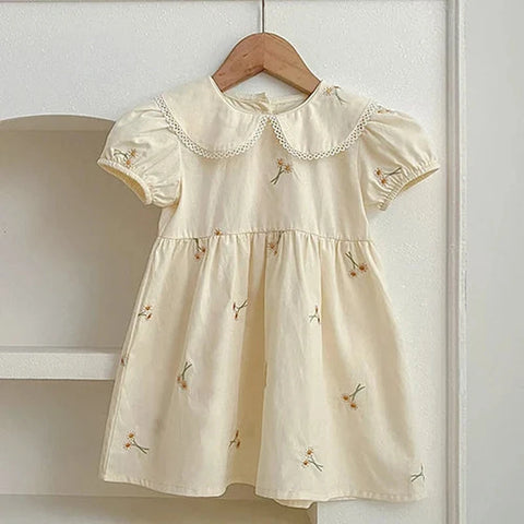 Princess Dresses & Baby Girl Romper with Floral Embroidery - Summer Sister Clothing