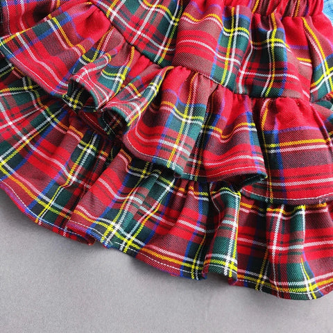 Baby Girls' Pleated Tutu Plaid Skirt – Adorable Summer Ruffled Cake Skirt