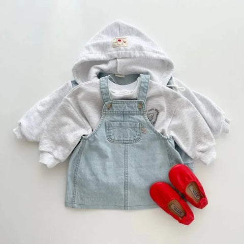 Baby Denim Suspender Dress – Girls Cotton Sleeveless Strap Dress