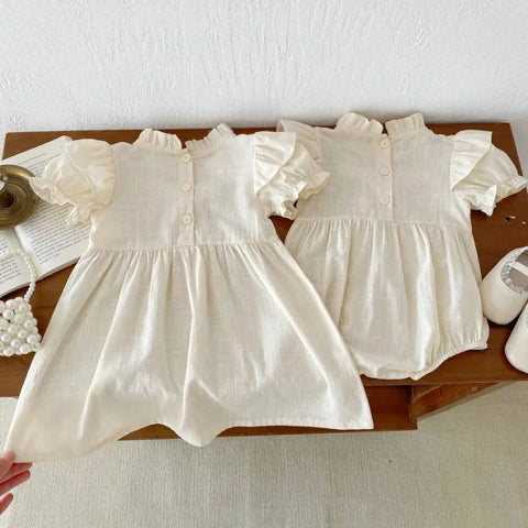 Rompers & Embroidered Cotton Dress for Baptism – Children Summer Boutique Clothing