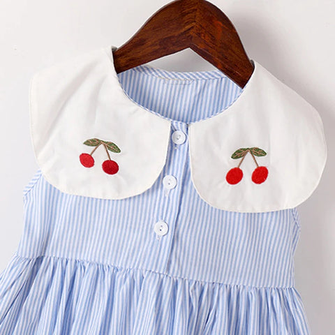 Sleeveless Cotton Embroidery Splicing Dress – Dress for Girls