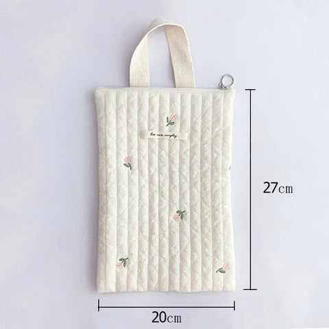 Compact Cotton Baby Bag with Adorable Embroidery – Perfect for Stylish Moms Teeny Pandas