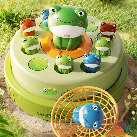 Montessori Frog Launch Toy – Educational Jumping Frog Catching Game for Kids!