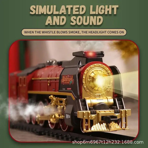 Christmas Series Remote Control Electric Steam Train Set with Lights