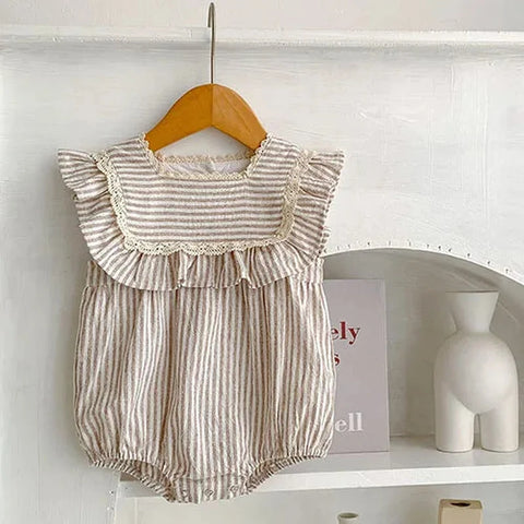 Summer Baby Girl Romper and Dress - Striped Sleeveless Cotton Dress