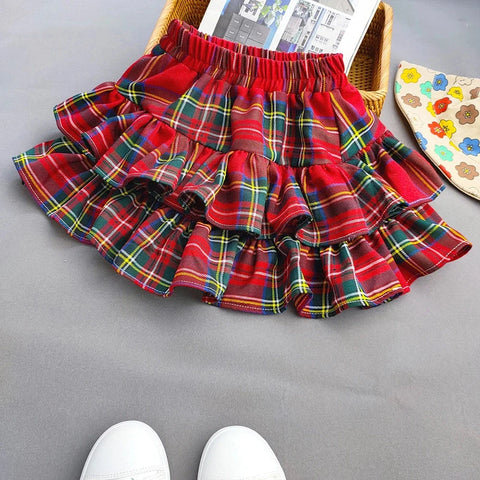 Baby Girls' Pleated Tutu Plaid Skirt – Adorable Summer Ruffled Cake Skirt