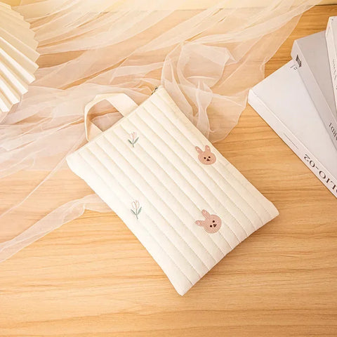 Compact Cotton Baby Bag with Adorable Embroidery – Perfect for Stylish Moms Teeny Pandas