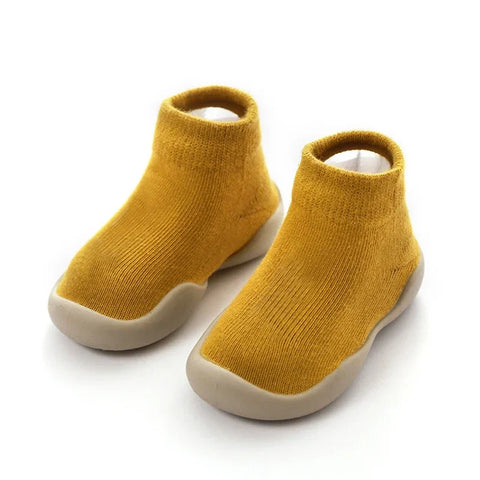 Mustard Low Sock Shoes – Non-Slip Baby Sock Shoes Teeny Pandas