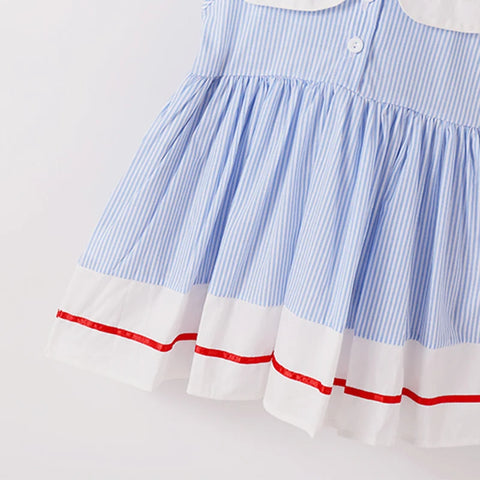 Sleeveless Cotton Embroidery Splicing Dress – Dress for Girls