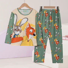 Lovable Cartoon Character Children Pajama Set – Soft & Comfortable Nightwear