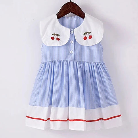 Sleeveless Cotton Embroidery Splicing Dress – Dress for Girls