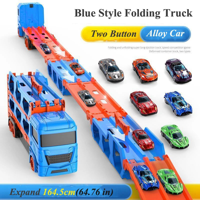 Ejection Race Track with Hauler Truck – Ultimate Adventure Toy for Kids Teeny Pandas