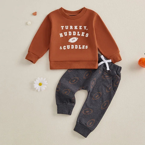 Toddler Baby Boy Rugby Tracksuit Set – Autumn Sweatshirt & Pants