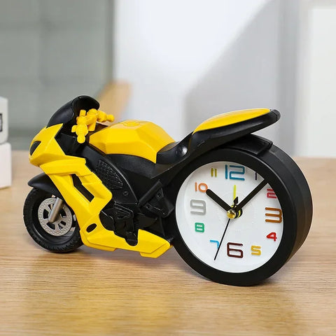 Retro Motorcycle Alarm Clock - Portable Desktop Watch for Kids