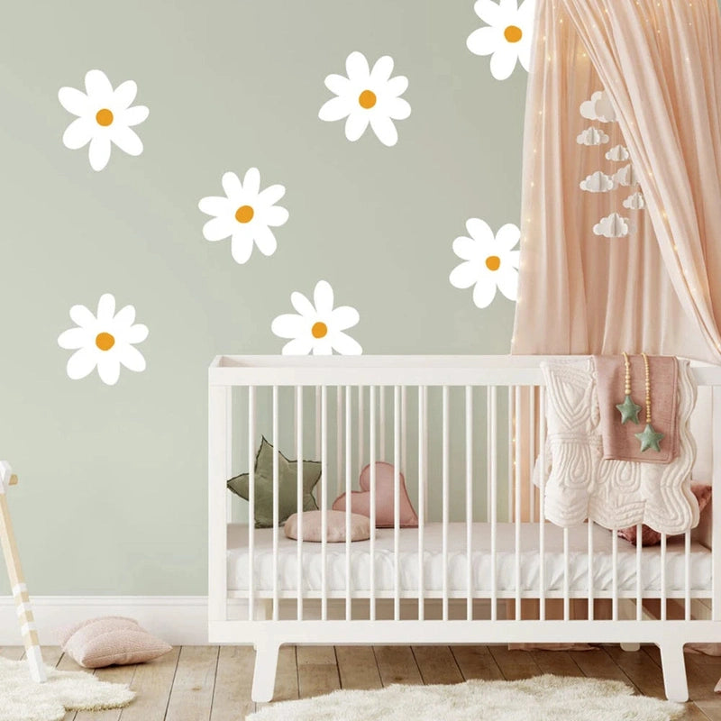 Daisy Flower Wall Decals – Elegant & Kid-Friendly Room Decor! Teeny Pandas