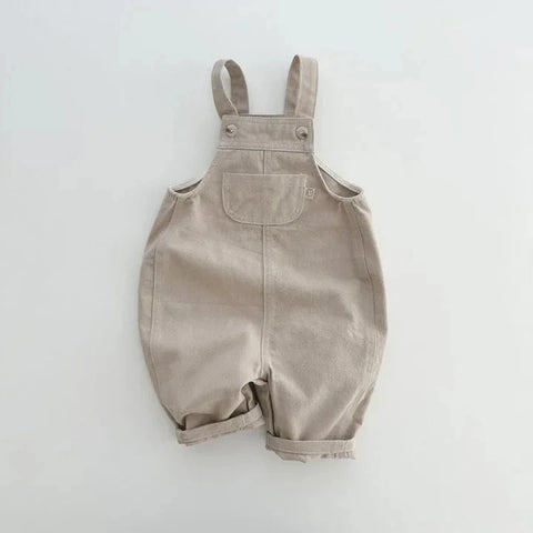 Baby Boy Solid Denim Overalls with Suspenders – Toddler and Kids Jeans Jumpsuit