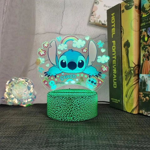 3D Stitch Night Light - 16 Color Changing LED Illusion Lamp for Kids Room