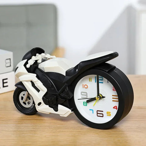 Retro Motorcycle Alarm Clock - Portable Desktop Watch for Kids