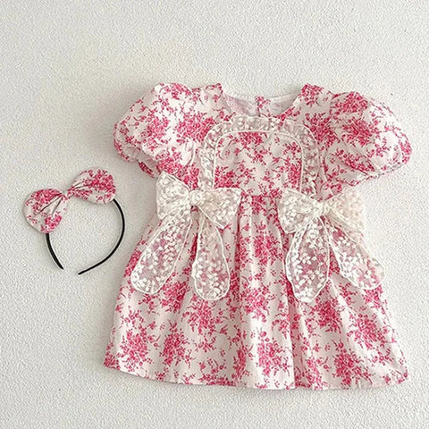 Baby Girl Princess Dress and Rompers – Short-Sleeved Cotton Fabric