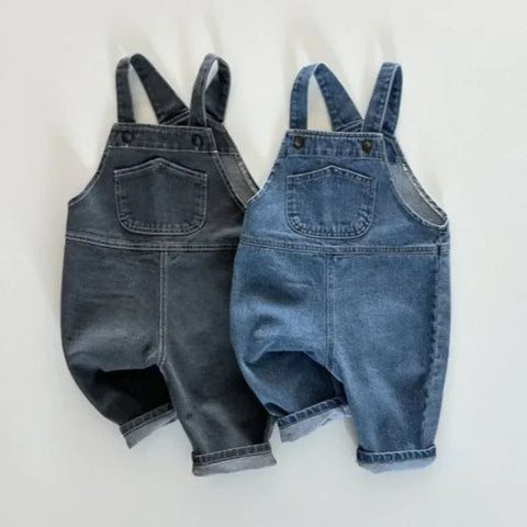 Denim Pocket Overalls for Boys & Girls – Casual and Versatile Baby Jean Pants