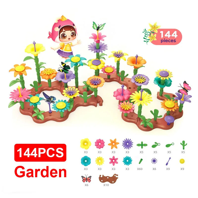 Garden Building Flower Toy Set – Spark Creativity & STEM Learning! Teeny Pandas