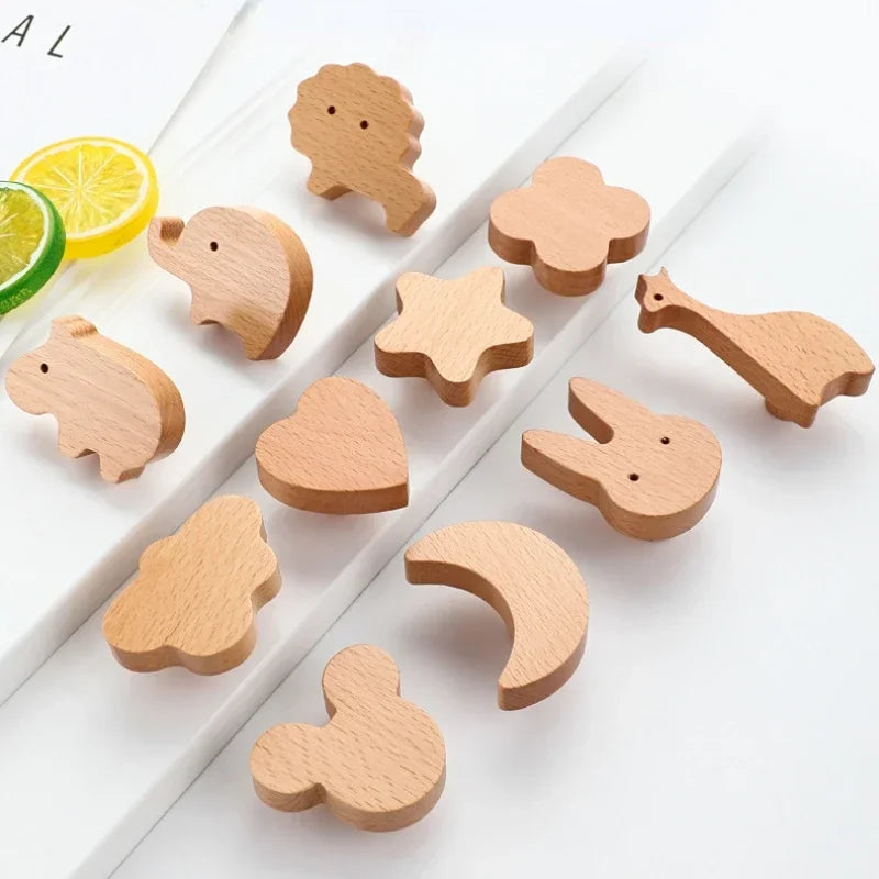 Wooden Shape Cabinet Knobs for Kids - Safe and Durable! Teeny Pandas