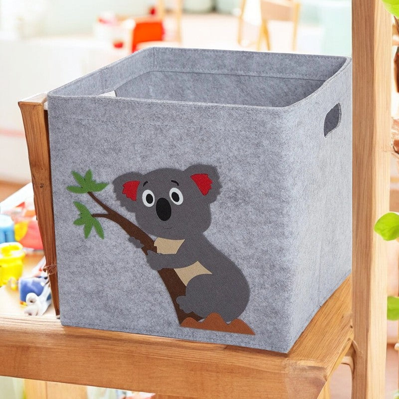 Toy Storage Bin - Felt Organizer for Kids Teeny Pandas