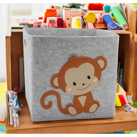 Toy Storage Bin - Felt Organizer for Kids Teeny Pandas