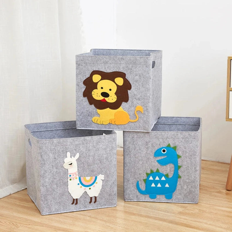 Toy Storage Bin - Felt Organizer for Kids Teeny Pandas