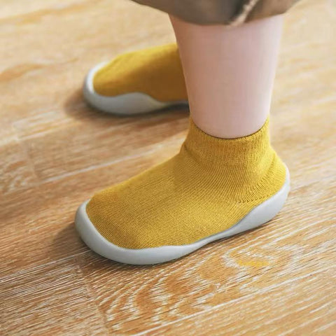 Mustard Low Sock Shoes – Non-Slip Baby Sock Shoes Teeny Pandas