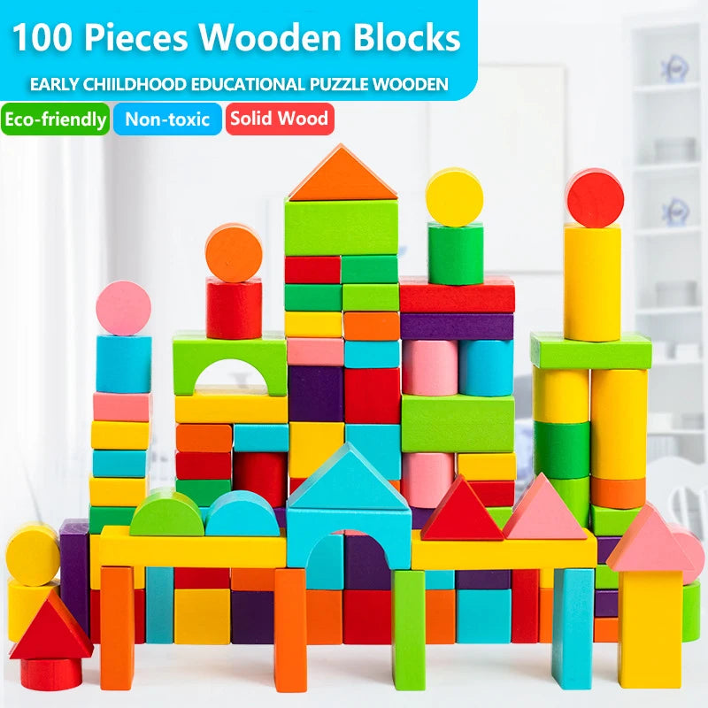 Wooden Building Blocks Set – Eco-Friendly Teeny Pandas