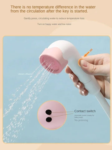 Electric Elephant Baby Shower Head Bath Toy with Temperature Display