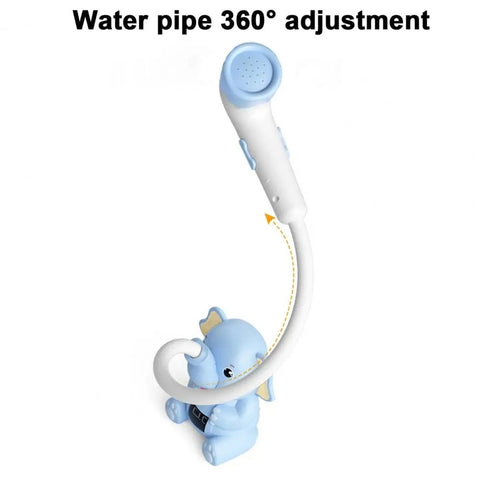 Electric Elephant Baby Shower Head Bath Toy with Temperature Display